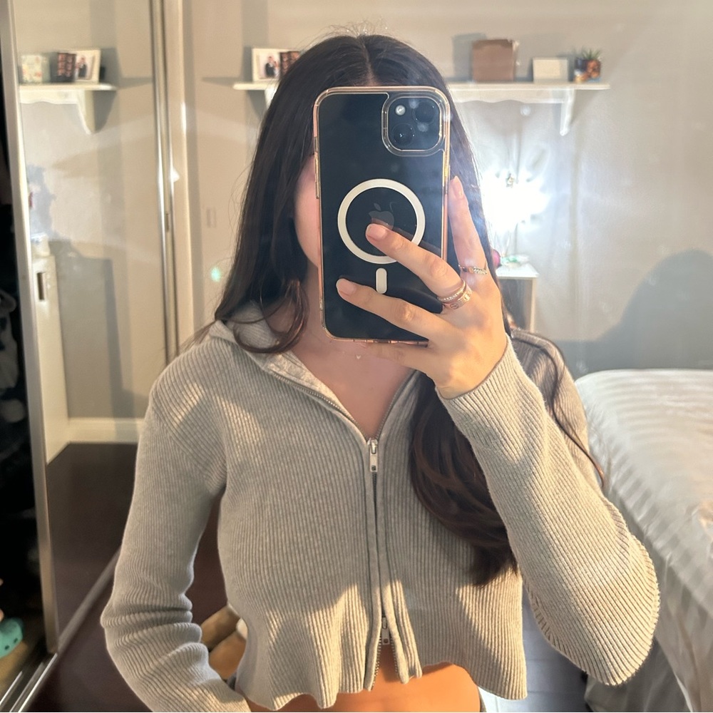 Cropped Grey Hoodie